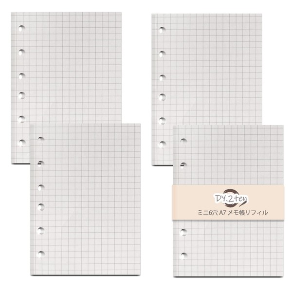 Notepad Refill, A7, Mini 6 Holes (Set of 4), 0.2