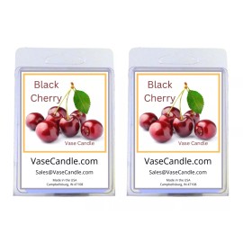 Vase Candle Black Cherry Wax Melts Tarts - fresh ripe black cherries