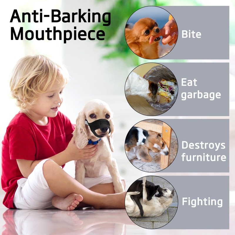 Dog Muzzle Small Soft Adjustable Nylon Muzzle Soft and Comfortable