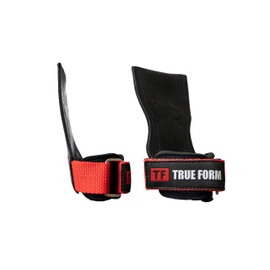 True Form Grips- (Red, Small) Weightlifting Workout Gear Alternative Power Lifting Hook Deadlift Glove Padded Wrist Wrap Support Dumbell Bodybuilding Weight Crossfit Pull Up Slip Kettlebell