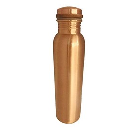 Pure plain Copper Water Bottle 1000 ml Drinking Water vessel water serving flask Leak Proof joint free Handmade Copper Bottle For Health Benefits, Sports, Yoga, Running, school 1 Liter (34 Oz)