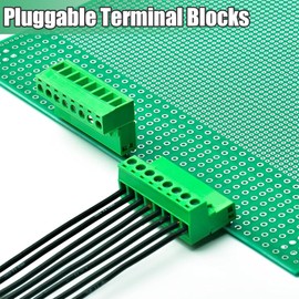 Mount Screw Terminal Block Plug Set, 2 Terminal Block Connectors, Protective Conductor Terminal, Pluggable Terminals, DIY Panel Assembly, Green, 6 Pin, 8 Pin 1 Each
