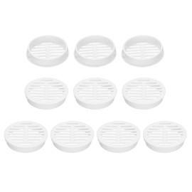 QUARKZMAN Pack of 10 50 mm/2 inch Ventilation Grille Round Soffit Ventilation Grille, White Plastic Soffit Cover for Bathroom, Home, Office, Kitchen, Cabinet, Wardrobe