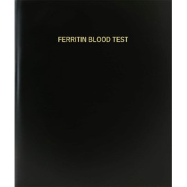 BookFactory Ferritin Blood Test Log Book/Journal/Logbook - 120 Page, 8.5"x11", Black Hardbound (XLog-120-7CS-A-L-Black(Ferritin Blood Test Log Book))