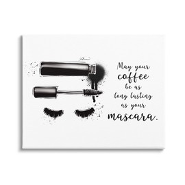 Stupell Industries Coffee & Lashes Mascara Phrase Canvas Wall Art, Design by Alison Petrie