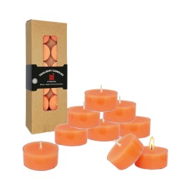 Scented Tea Lights 24 Pack Clear Cup Colored Tealight 5 Hour Burn Orange Shabbat Spa Decor Party Candles Candlescolor: White, size: D-1.5", Fragrance: Lilac
