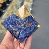 Harmoniekraft Agate Orgonit Pyramide XL groß blau Lapis Lazuli 90-95mm