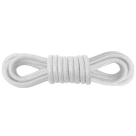 Kilter Traditional Thin Round Waxed Cotton Shoelaces - White - 75cm (1 Pair)