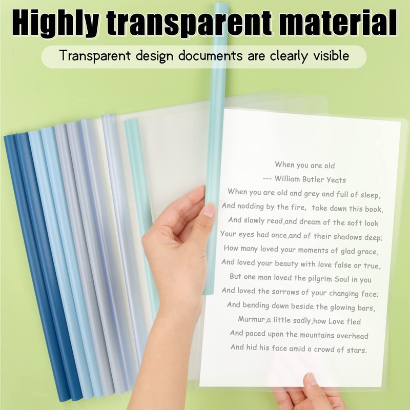 Pack of 10 A4 Documents Files Report Covers with Sliding