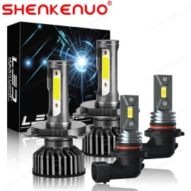 SHENKENUO For Toyota Hilux 2004-2019 6000K LED Headlights Hi/Lo Beam + Fog Light Bulbs Kit