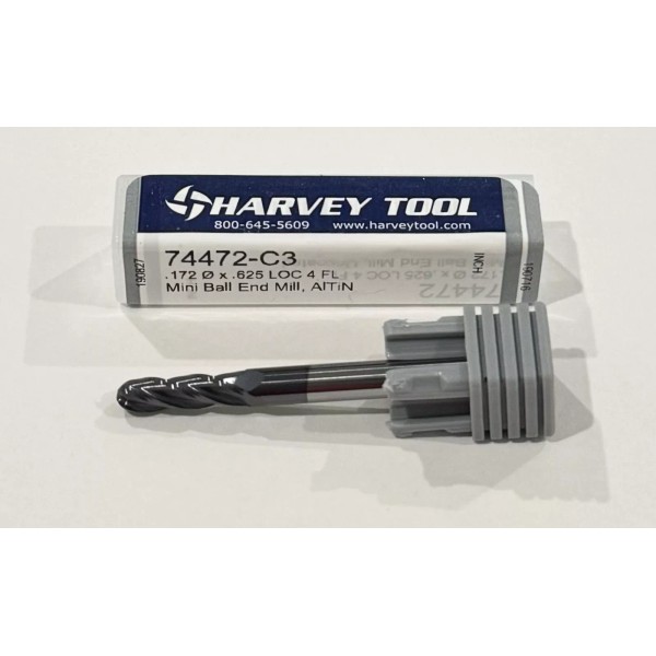 Harvey Tool 11/64" Carbide Ball Nose End Mill 4 Flute