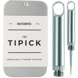 DAILYCARRYCO. TiPick Titanium Toothpick - Portable Metal Travel Toothpick - Reusable EDC Micro Toothpick - Compact & Convenient - Carry On-the-Go - Titanium Construction, Sea Foam Green