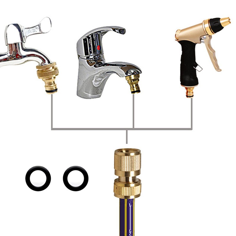 SyiXute Pack of 2 Brass Hose Connectors, Brass Quick Coupling