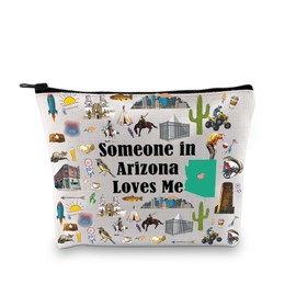 PXTIDY Arizona State Makeup Bag Long Distance Relationships Gift Someone In Arizona Loves Me Cosmetic Bag Arizona Souvenir Gift