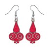 Beautiful Handmade Compressed Coral Gemstone Inlay Fashion Drop Earrings for