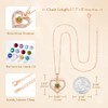 CDE Rose Flower Love Heart Birthstone Necklaces for Women 925