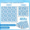 JarThenaAMCS 80Pcs Blue Floral Paper Napkin Flower Luncheon Napkin Dessert