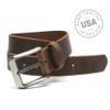 Nickel Smart Roan Mountain Brown Leather Belt - Distressed 48"