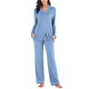 Aamikast Women Button Up Pajama Sets Long Sleeve Sleepwear Pj