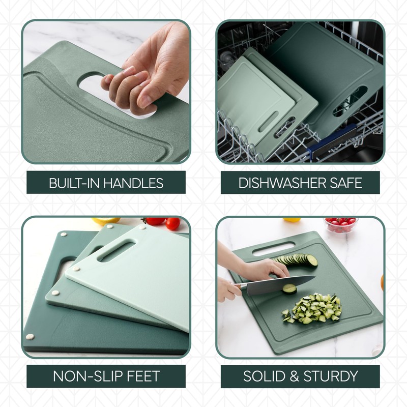 COOK WITH COLOR Non-Slip Cutting Board Set – Kitchen Essentials