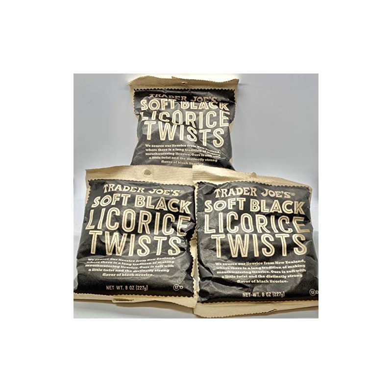 Trader Joe's Soft Black Licorice Twists 8 oz. (Pack of