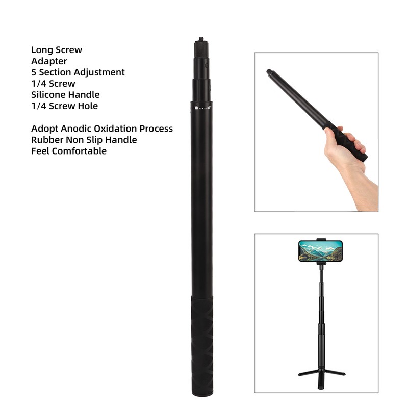 Invisible Selfie Stick with Screw Bar Portable Extendable Selfie Stick