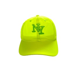 BLUECHOLON 6 Panel NY Embroidered Children's Cap with Adjustable Closure. with Embroidered Ventilation Holes. Cap Children, Girls and Boys Between 4 and 13 Years, Fluorescent Yellow, 30 Inches