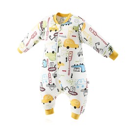 SONARIN Baby Sleeping Bag Baby Sleep Sack Split Leg with Removable Sleeves,3.5 Tog Organic Cotton Sleeping Bag Various Sizes from 6 Months to 6 Years Old