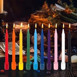 6.5inch Small Colored Candles,Chime,Spell,Unscented Traditional Shabbos, Candle Holder Rituals, Prayer, Meditation,Taper-Candles (Classic, 12)