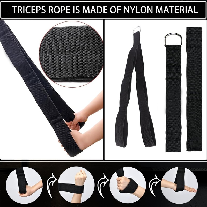 Corda per push-down e crunch per trazioni tricipiti per i