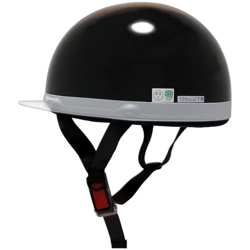 B&B BB-300 Motorcycle Helmet, White Brim, Half Cap, SG Mark
