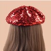 Shiny Sequin Beret Hat for Women Girls Fashion Beanie Cap