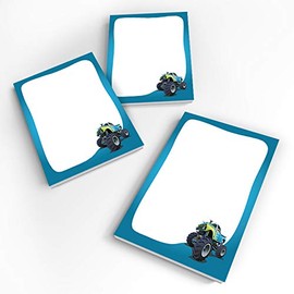 16 Notepads + 16 Bookmarks Party Bag Monster Truck Guest Gift for Birthday Children's Birthday Boys Birthday Boys Birthday