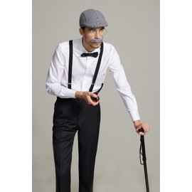 1920s Men Costume Gatsby Accessories Newsboy Hat Cap for Men Gatsby Hat for Men 1920s Costume Accessories (Black White)