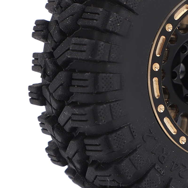 4Pcs Brass Wheel Tire Set 1.2in Hub Replacement for Traxxas