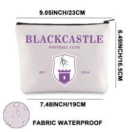 G2TUP Football Club Makeup Bag Book Lovers Gift For Reader Bookish Gifts Book Football Club Zipper Bag (BLACKCASTLE)