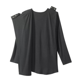 Women’s Open-Back Adaptive Long Sleeve Embellished Top - Black SMA