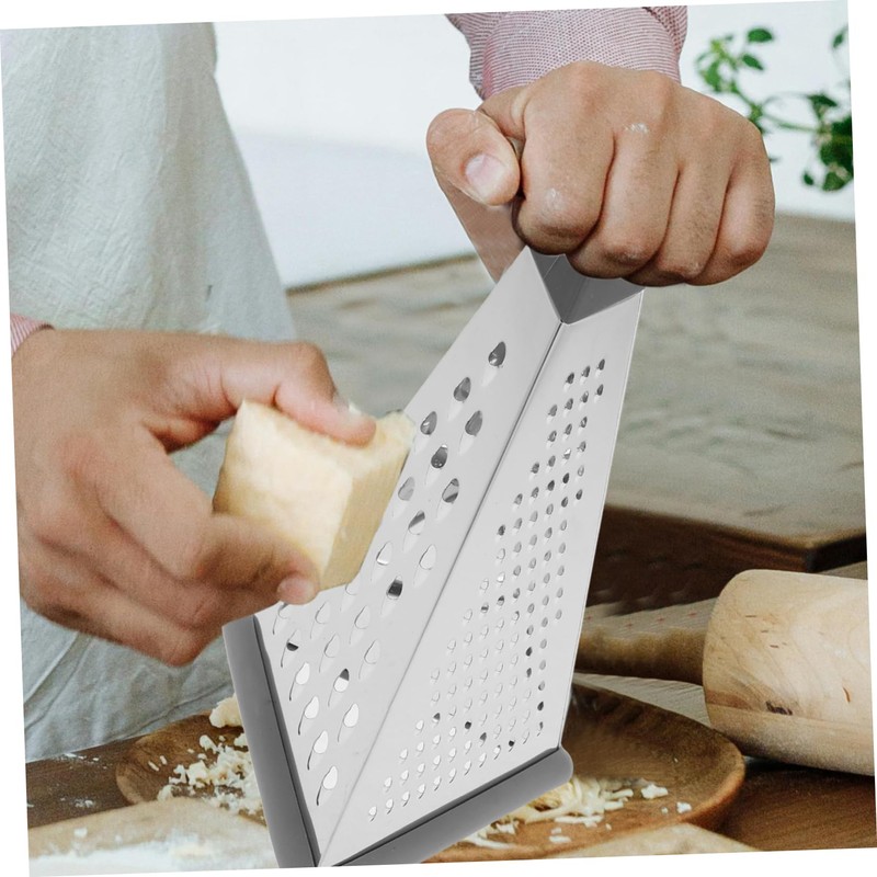 GRIRIW Ergonomic Handle Cheese Grater Set 4 Sides Box Grater