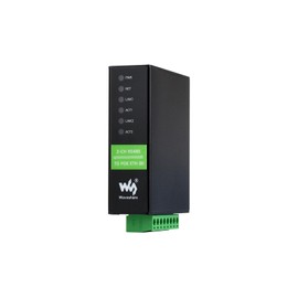 Waveshare 2-Ch RS485 to POE Ethernet Serial Server, 2-Channel RS485 Independent Operation, 2X POE Ethernet Port, Rail-Mount Industrial Isolated Serial Module, Bidirectional Transparent Transmission
