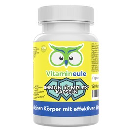 Immun Komplex Kapseln - hochdosiert mit 11 Wirkstoffen - Qualität aus Deutschland - ohne Zusätze - natürlich - vegan - laborgeprüft - für Kinder geeignet - Immunsystem - Vitamineule®