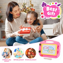 EUCOCO Girls Toys Age 3, Magna Doodle Board for Girls Gifts for 3+ Year Olds Girls Christmas Stocking Fillers Toys for 3-6 Years Old Girls Drawing Gifts Toddler Toys Erasable Drawing Pad for Kids