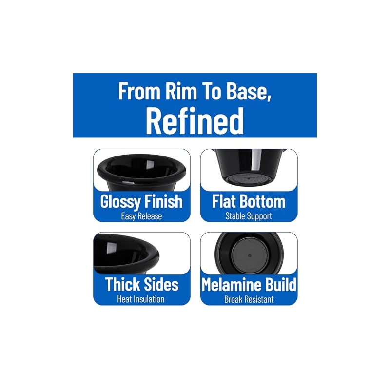 Carlisle 4312203 negro 2 onzas. Suave Ramekin (caja de 48)
