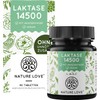 NATURE LOVE® Lactase - 90 Tablets - High Dose with 14500 FCC - With Acacia Fibre without Synthetic Additives, Vegan - Laboratory Tested Lactase Tablets, Produced in Germany