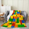 Building Blocks Thermal Insulated Flannel Fleece Throw Blanket,Toy Geometric Rectangle