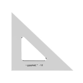 ALVIN Transparent Academic Acrylic Triangle Ruler 45/90 Degrees 12" Model S1450-12 Multipurpose Tool for Drafting, Design, and Architecture, Great for Machining and Woodworking - 12 inches