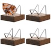 Reallnaive 4 Pcs Rock Display Stand Metal Arms Crystal Display