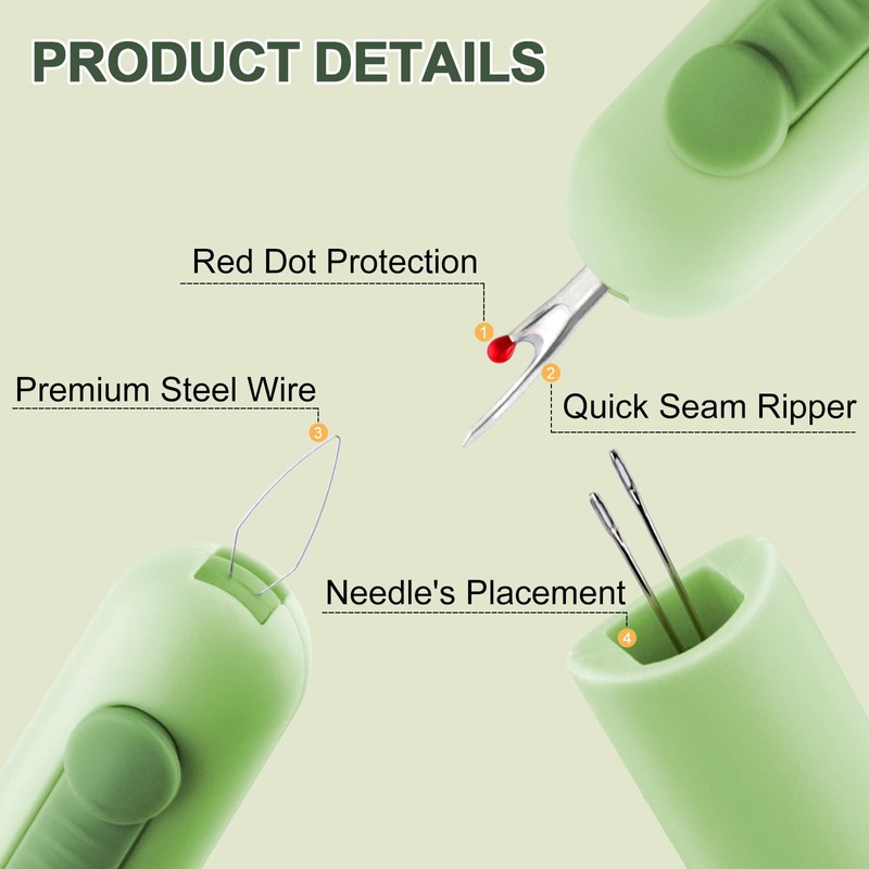 Automatic Needle Threaders Seam Ripper, Upgraded 3 in 1 Sewing