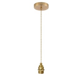 DTIEDY 1-Light Mini Pendant Light Kit, Gold Pendant Hanging Light Cord 4.92ft Adjustable, E26 Ceiling Hanging Light Fixture Vintage for Kitchen Farmhouse Dining Room, Bulb Not Included