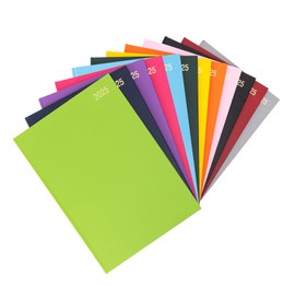 2025 A4 A5 Day to Page Diary Full Year Planner Desk Hardback Academic Organiser for Home Office School (A4 Page a Day, Lime)
