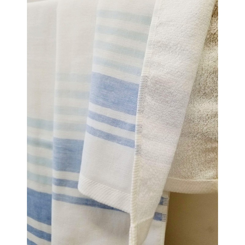 IPPINKA Senshu Japanese Towel, Ultra Soft, Quick-Drying, Two-Tone End Stripes,